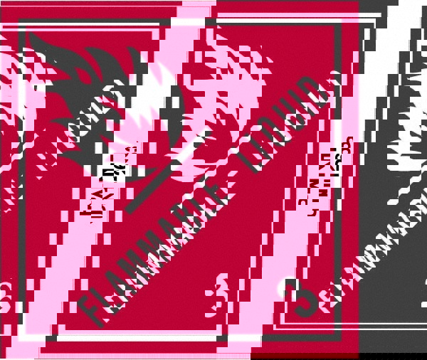 Label Maker Label: Red, Black on White, Paper, 4-3/4