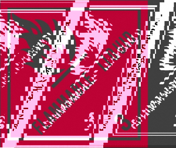 Label Maker Label: Red, Black on White, Paper, 4-3/4