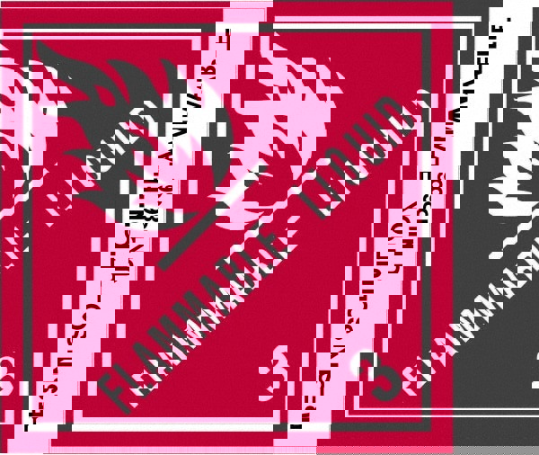 Label Maker Label: Red, Black on White, Paper, 4-3/4