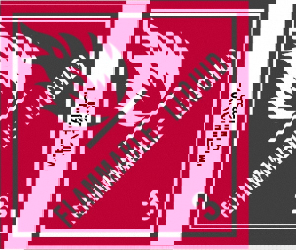 Label Maker Label: Red, Black on White, Paper, 4-3/4