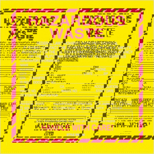 Label Maker Label: Yellow Red Black & Gray, Vinyl, 6