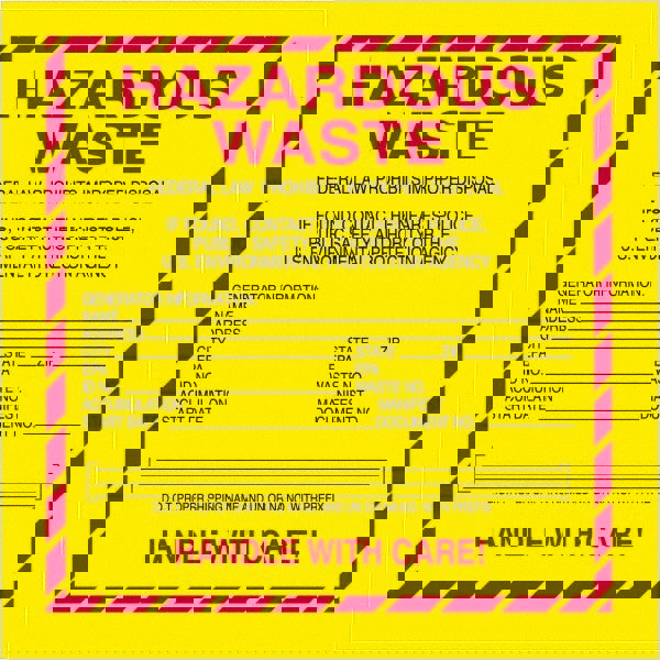 Label Maker Label: Yellow Red Black & Gray, Vinyl, 6