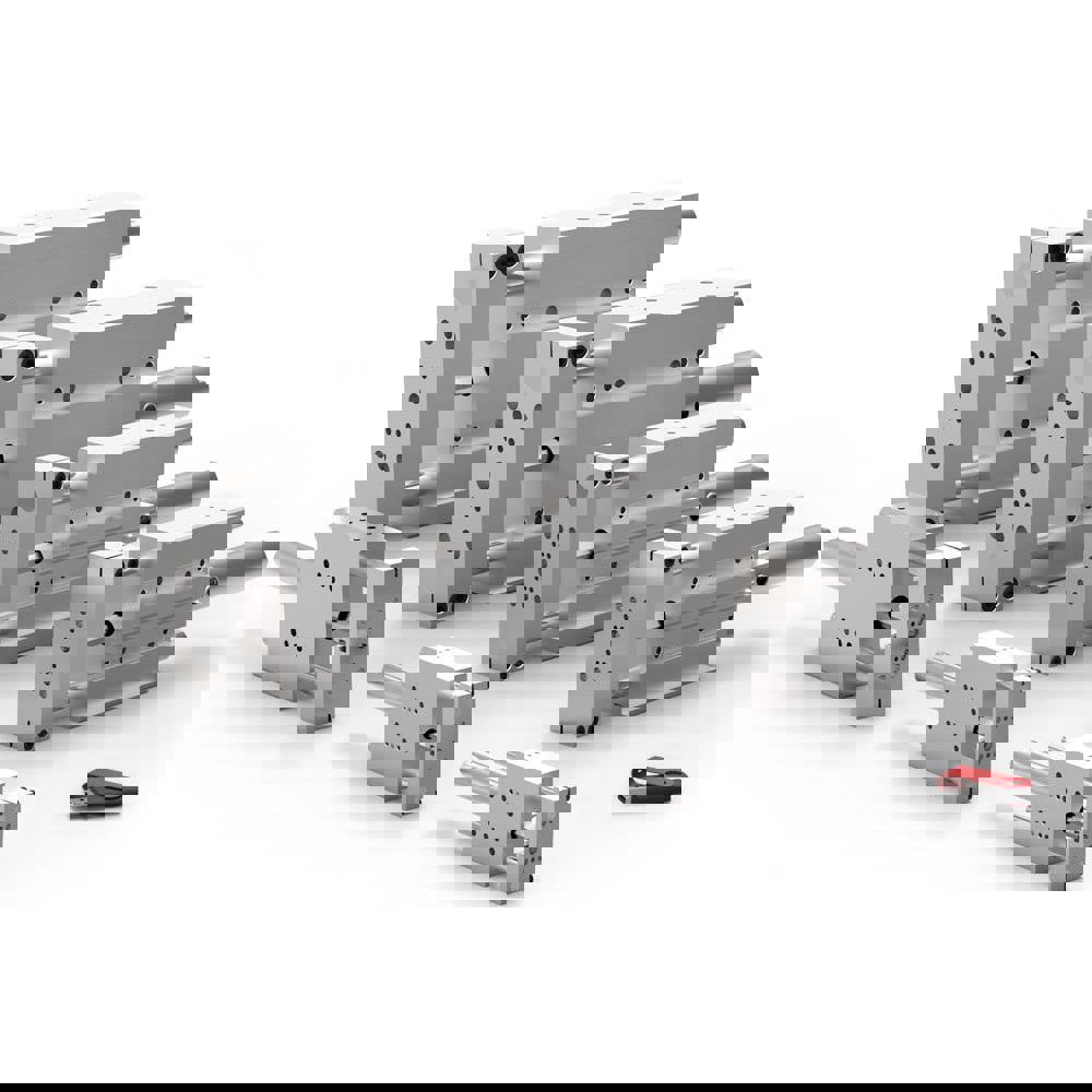 Pneumatic Slides; Product Type: Long Body with Composite Bushings-2.0 in Stroke ; Overall Length (mm): 127.80 ; Overall Length (Decimal Inch): 5-1/32 ; Slide Type: Thruster Slide ; Series: DLT Series with Internal Air Cylinder