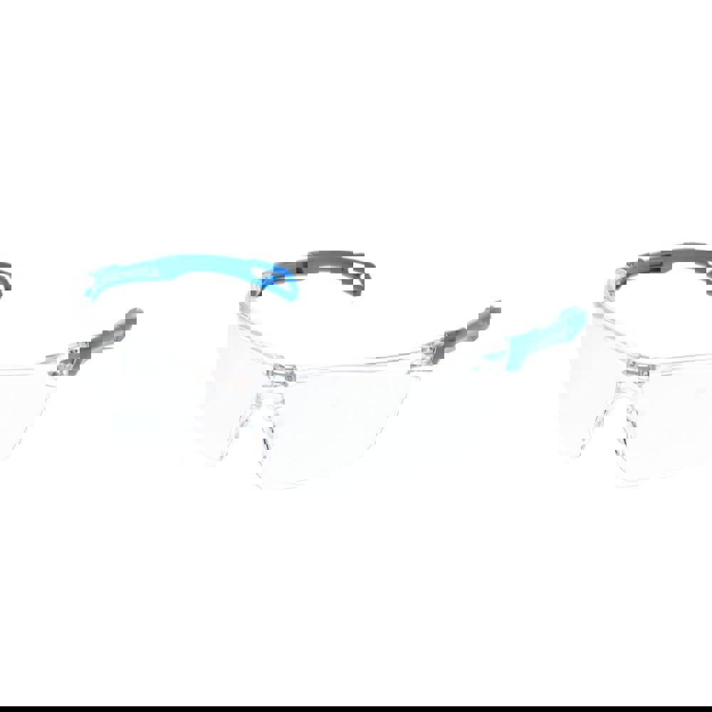 Dominator DM3-MD Series Metal Detectable / X-Ray Detectable Clear UV-AF. Anti-Fog Lens Clear Frame with Blue Temples Earplug Retaining Technology