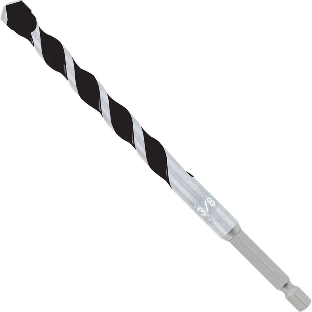 Rotary Drill/Hammer Drill Bits; Drill Bit Size (Inch): 3/8 ; Shank Type: Hex ; Drill Bit Material: Carbide Tipped; High Speed Steel ; Shank Diameter (Inch): 1/4 ; Flute Length (Inch): 4 ; Flute Length (Decimal Inch): 4.0000