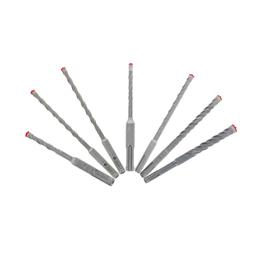 Drill Bit Set: Hammer Drill Bits, 7 Pc, 118 &deg;, Solid Carbide