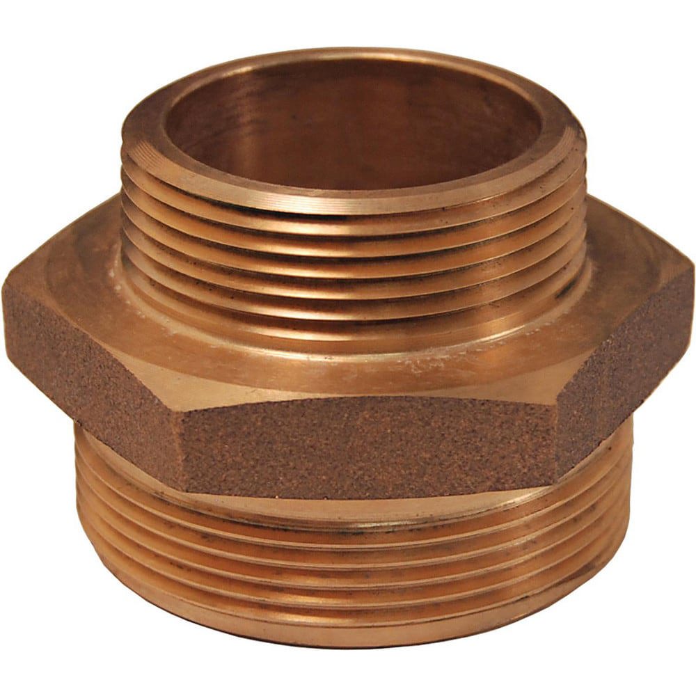 Brass & Chrome Pipe Fittings; Fitting Type: Double Male Hex Nipple ; Fitting Size: 1 x 1 ; End Connections: MNPT x MNST ; Connection Type: Threaded ; Pressure Rating (psi): 175 ; Fitting Shape: Straight