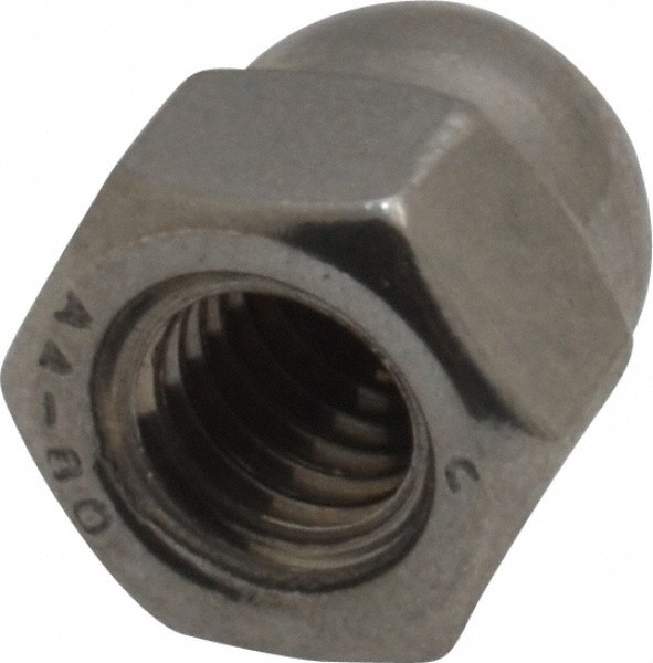 M6x1 Metric Coarse, 10mm Width Across Flats, Uncoated, Stainless Steel Acorn Nut