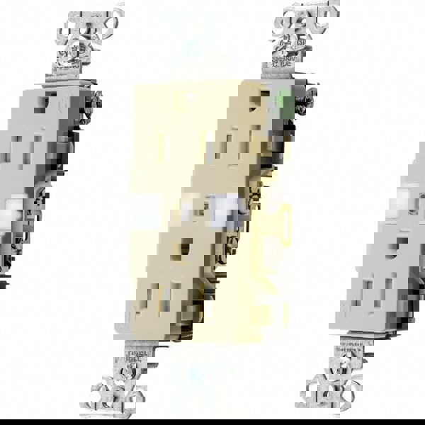 Straight Blade Duplex Receptacle: NEMA 5-15R, 15 Amps, Self-Grounding