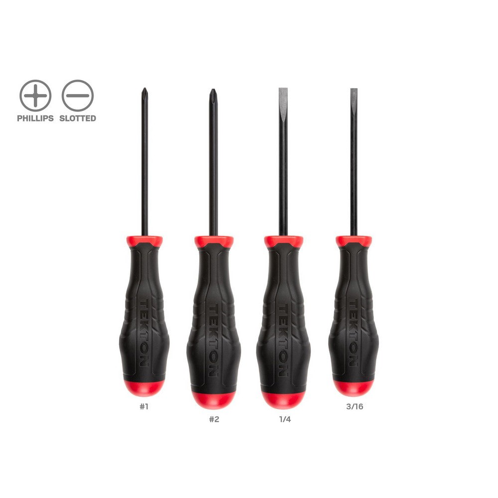 High-Torque Chrome Blade Screwdriver Set, 4-Piece (#1-#2, 3/16-1/4 in.)