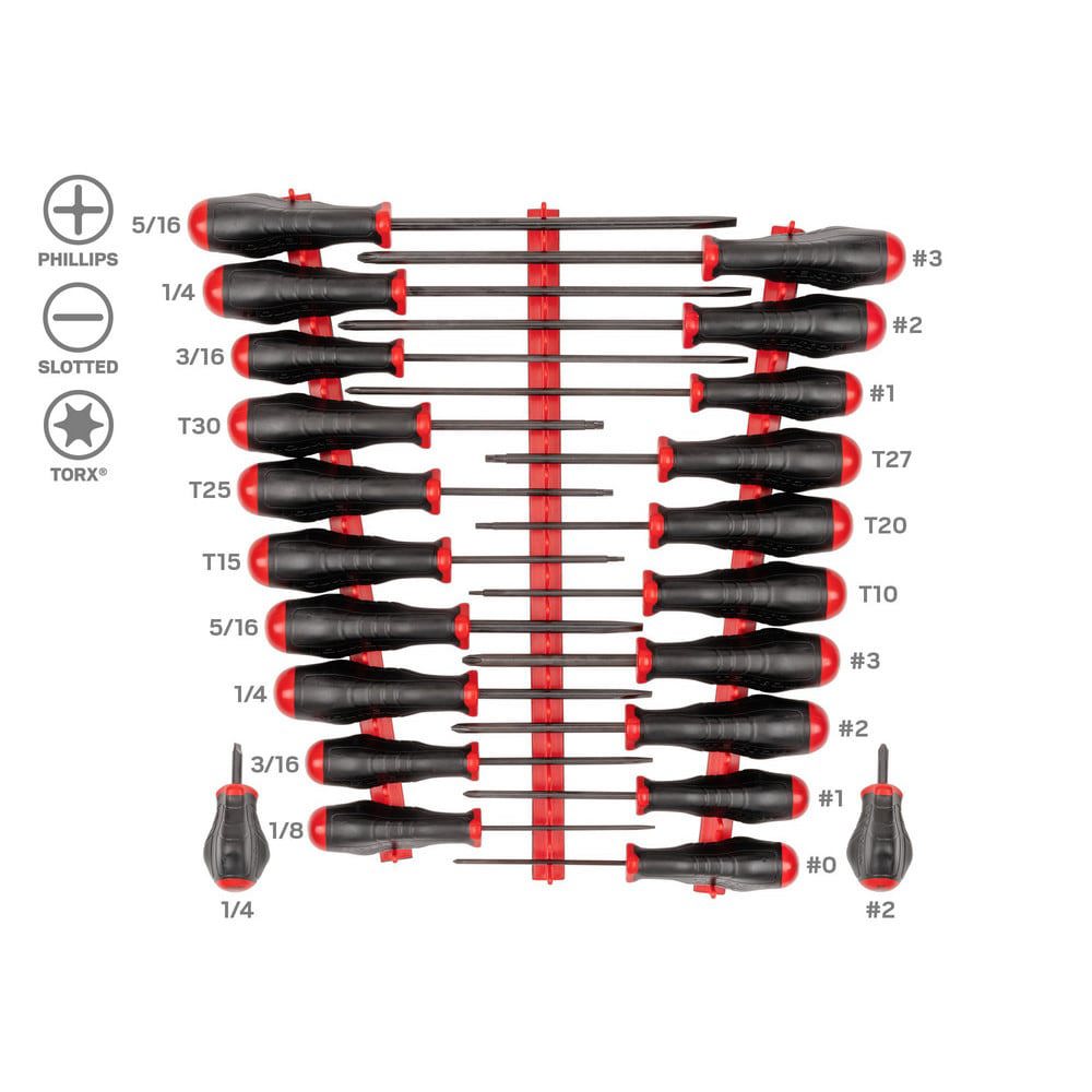 High-Torque Chrome Blade Screwdriver Set, 4-Piece (#1-#2, 3/16-1/4 in.)