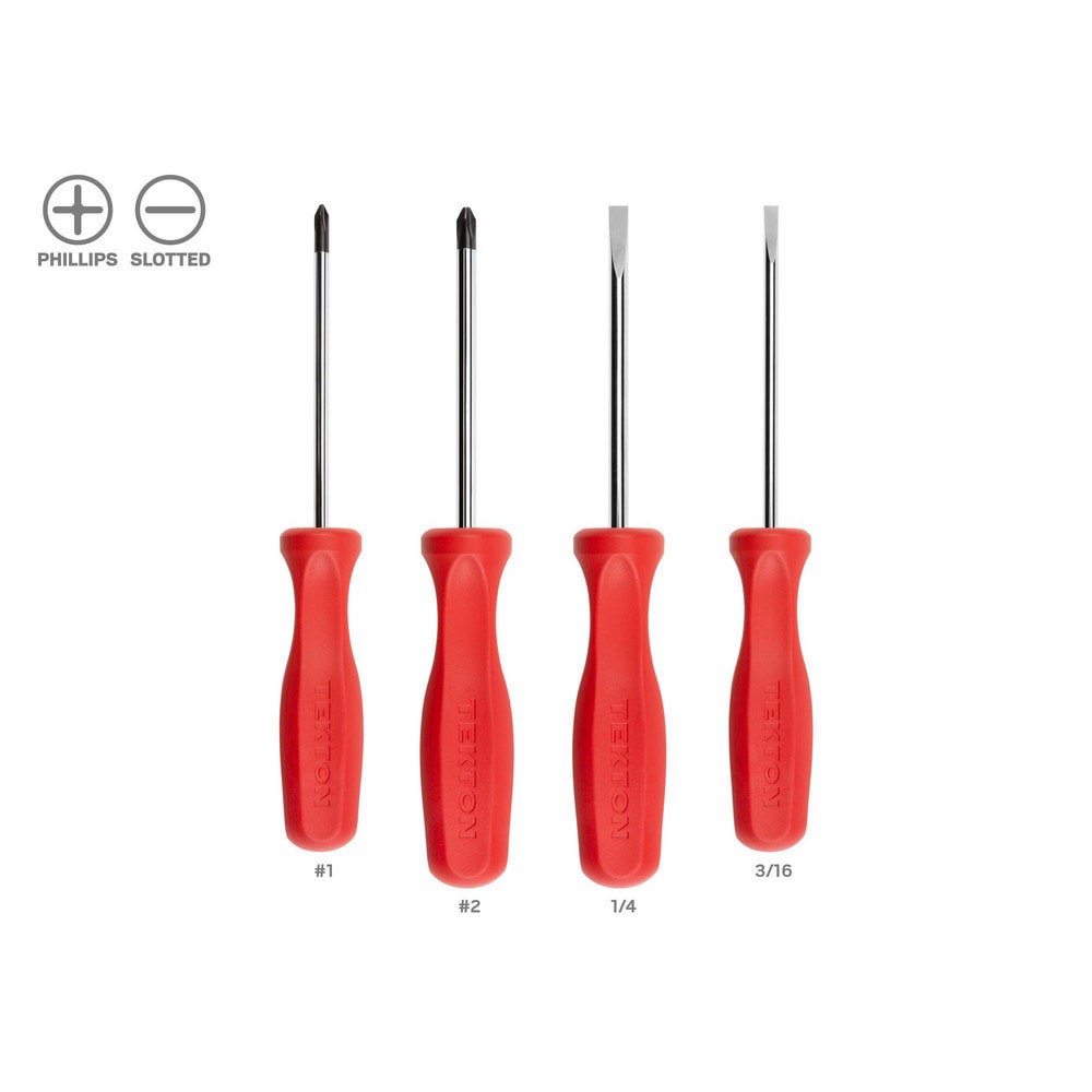 High-Torque Chrome Blade Screwdriver Set, 4-Piece (#1-#2, 3/16-1/4 in.)