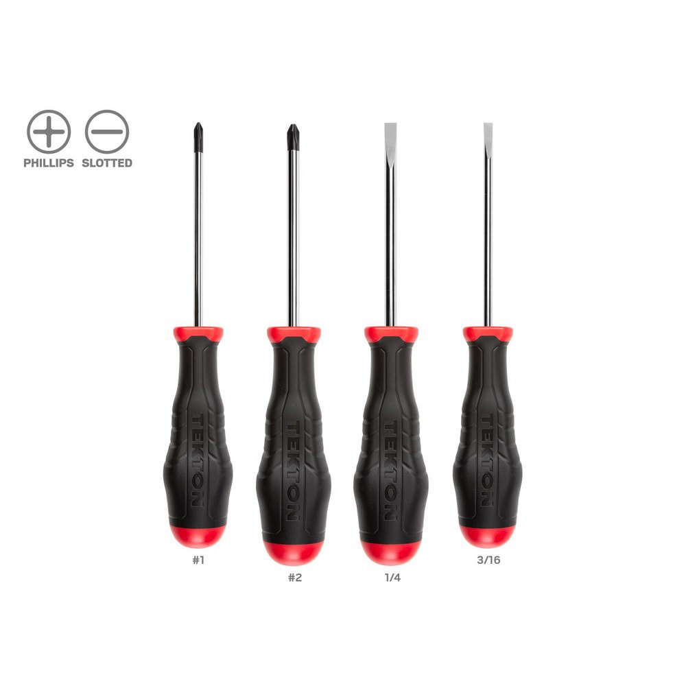 High-Torque Chrome Blade Screwdriver Set, 4-Piece (#1-#2, 3/16-1/4 in.)