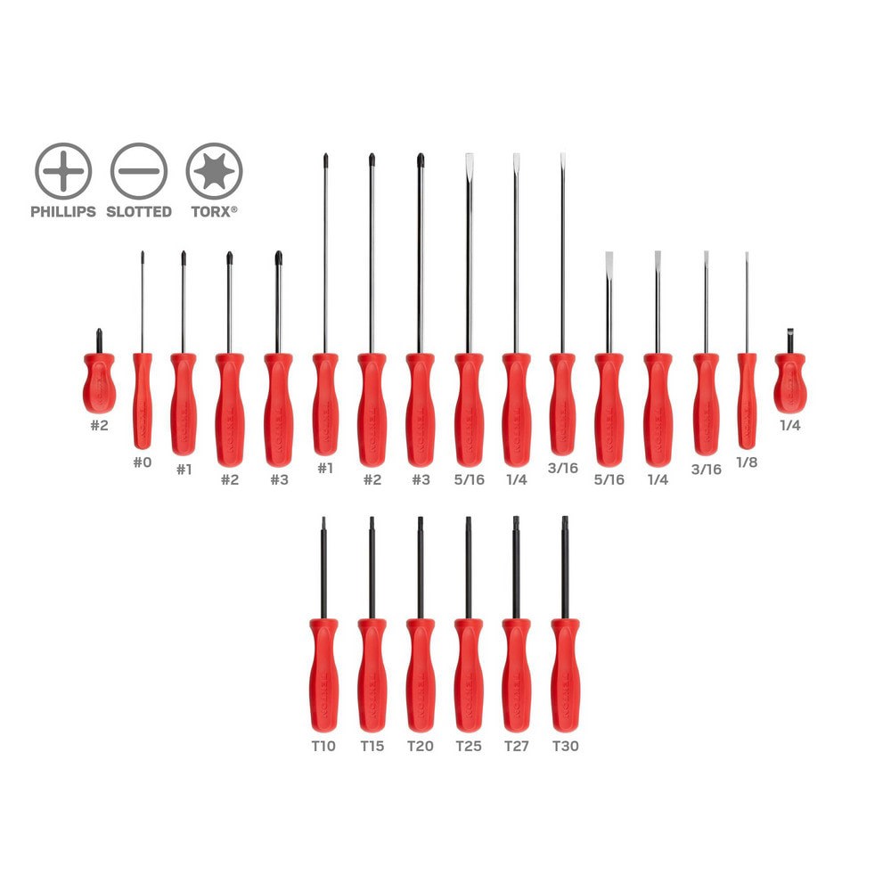 High-Torque Chrome Blade Screwdriver Set, 4-Piece (#1-#2, 3/16-1/4 in.)