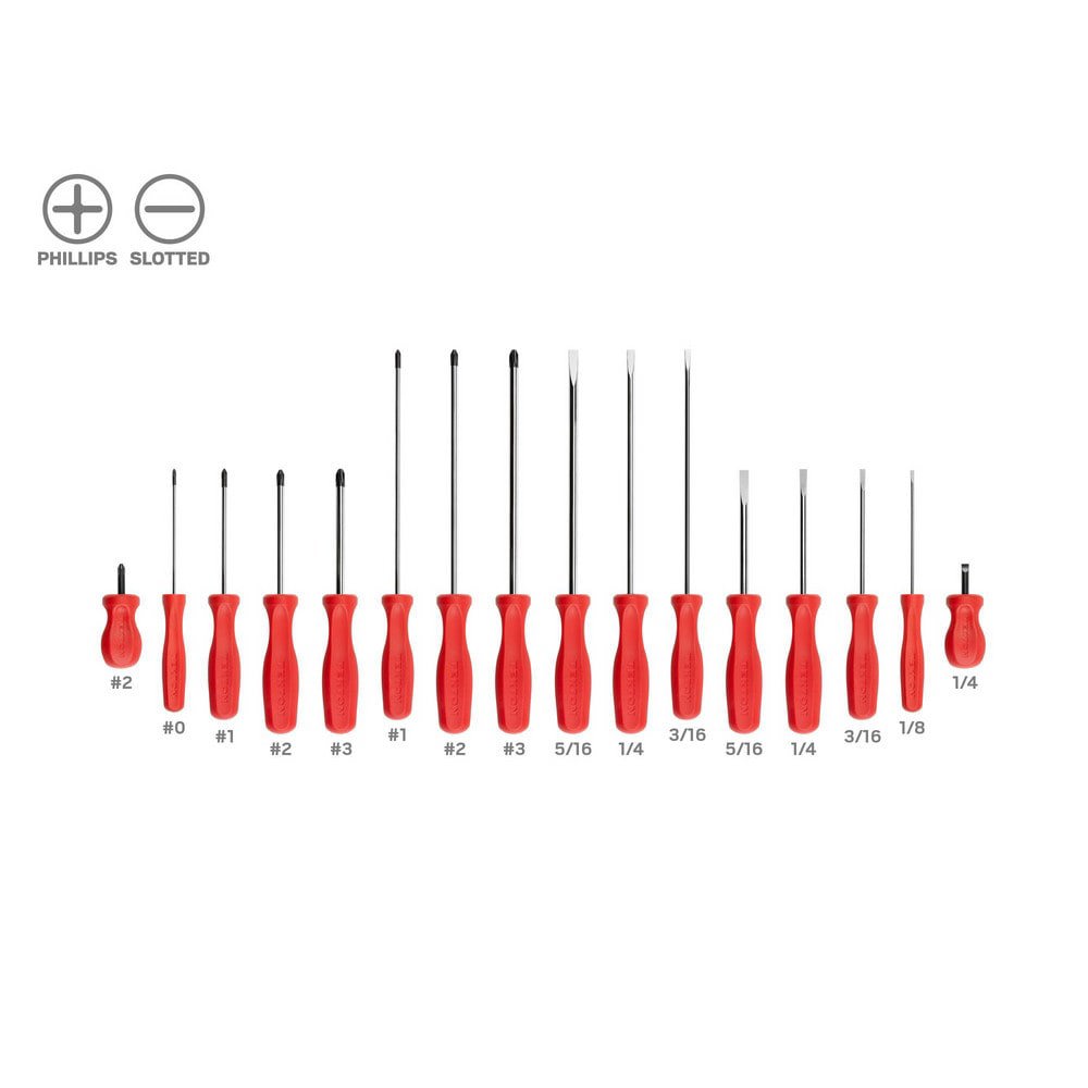 High-Torque Chrome Blade Screwdriver Set, 4-Piece (#1-#2, 3/16-1/4 in.)