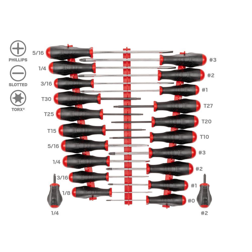 High-Torque Chrome Blade Screwdriver Set, 4-Piece (#1-#2, 3/16-1/4 in.)