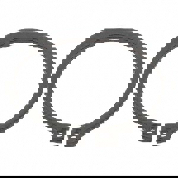 External Retaining Ring: 37.5 mm Groove Dia, 40 mm Shaft Dia, DIN I7221 _ I7223 Spring Steel, Phosphate Finish