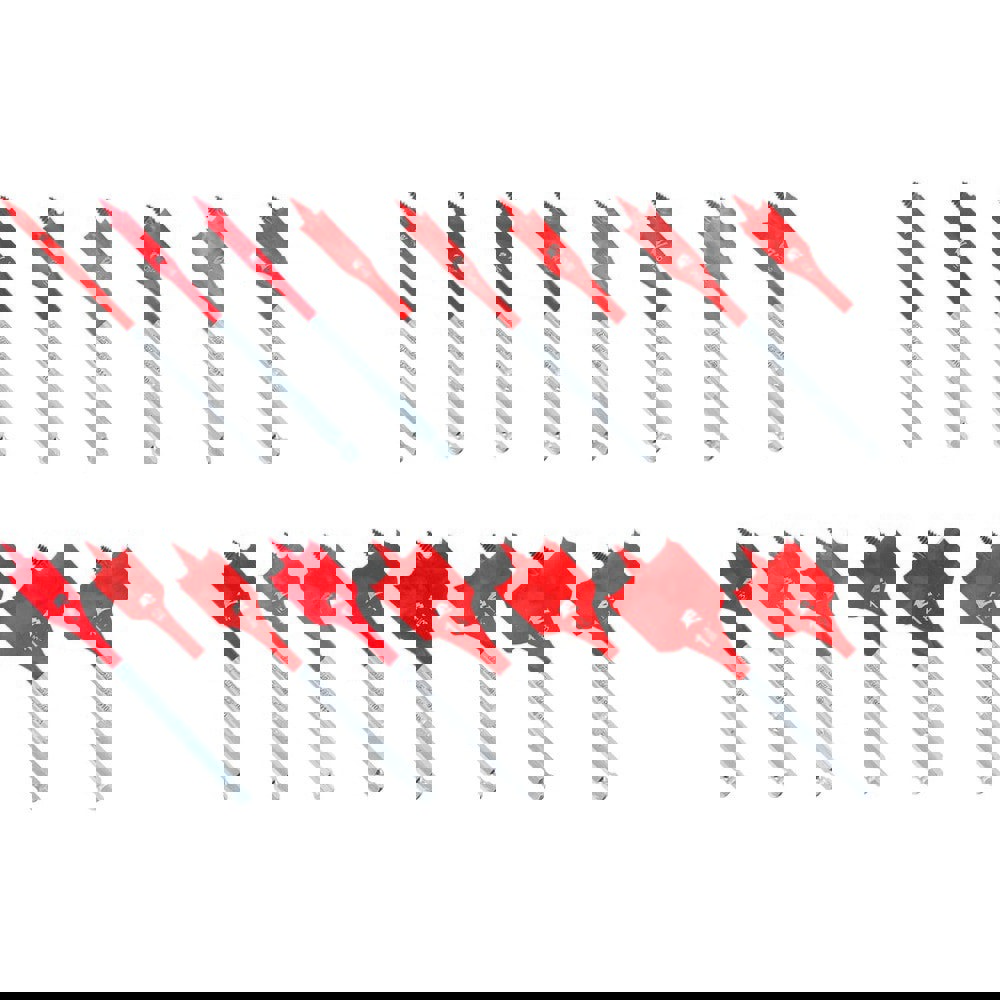 Drill Bit Set: Spade Drill Bits, 16 Pc, 118 &deg;, Carbon Steel