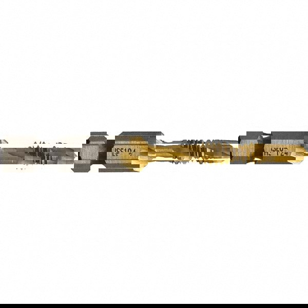 Combination Drill & Tap Sets; Minimum Thread Size: #10-24 in ; Maximum Thread Size: #10-24 in; M5x0.80 mm ; Number Of Flutes: 2.0 ; Coating: TiN ; Includes: Case; Quick-Change Adapter ; Number Of Pieces: 1