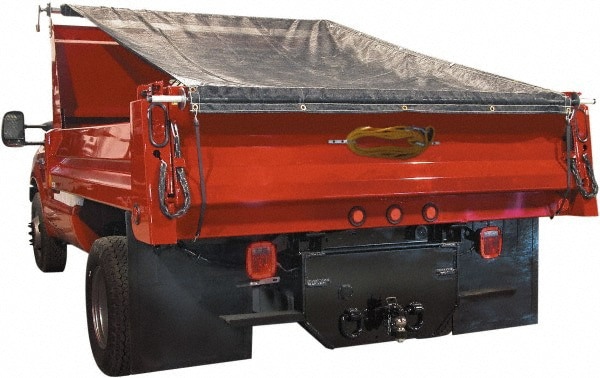 Tarp/Dust Cover: Black, Aluminum, 15' Long x 7' Wide, 9 to 10 mil