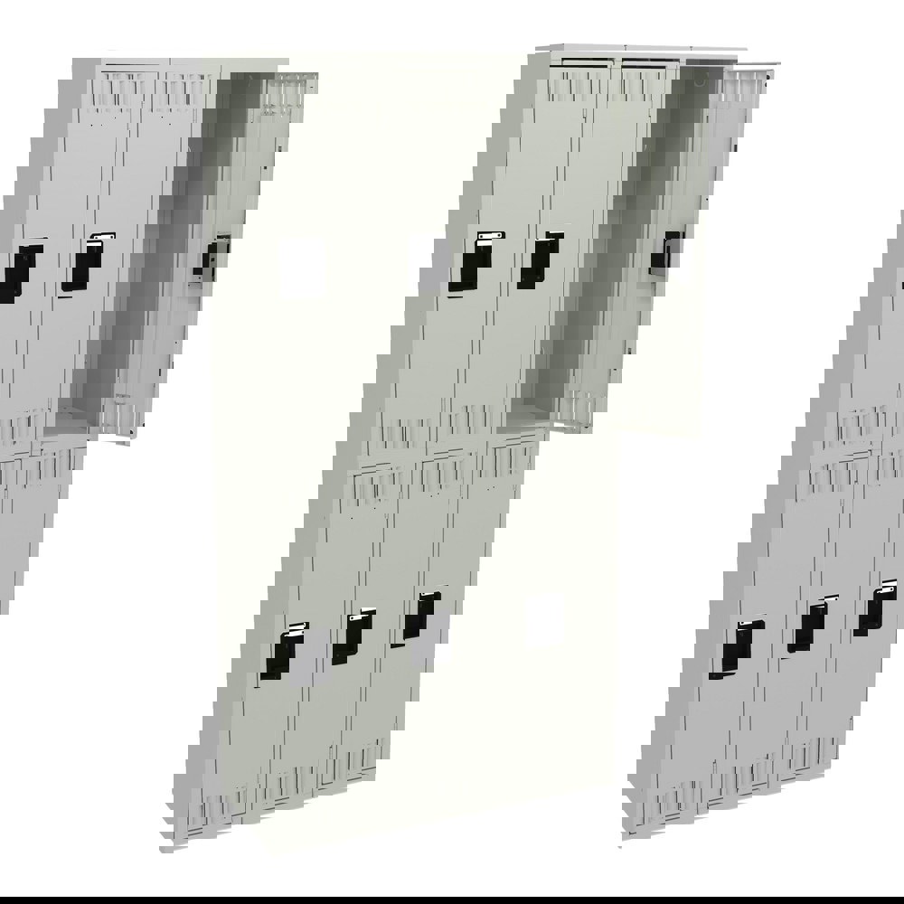 Lockers; Locker Style: 3-Wide ; Locker Configuration: 3-Wide ; Assembled: Yes ; Shelf Capacity: 75 ; Handle Type: Recessed ; Locker Material: Steel