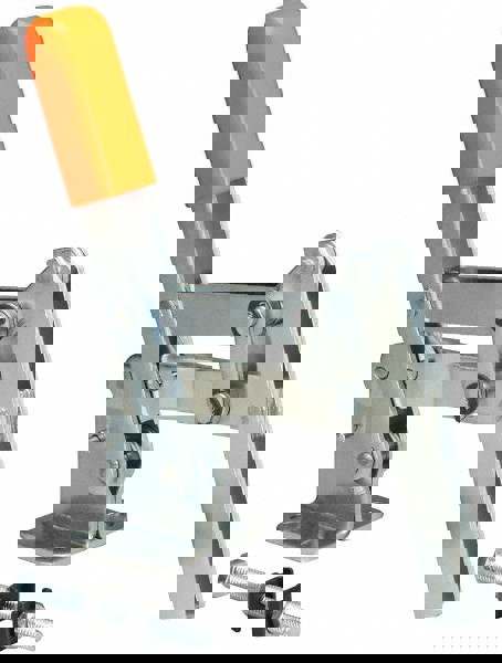 Manual Hold-Down Toggle Clamp: Vertical, 400 lb Capacity, U-Bar, Flanged Base