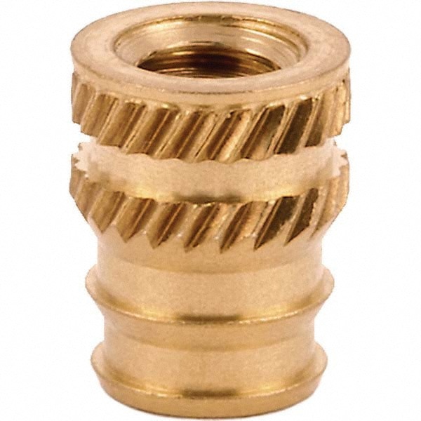 Tapered Hole Threaded Inserts; Product Type: Double Vane; System of Measurement: Metric; Thread Size (mm): M5x0.8; Overall Length (Decimal Inch): 0.4380; Thread Size: M5x0.8 mm; Insert Diameter (Decimal Inch): 0.3280; Pilot Diameter (Decimal Inch): 0.2830