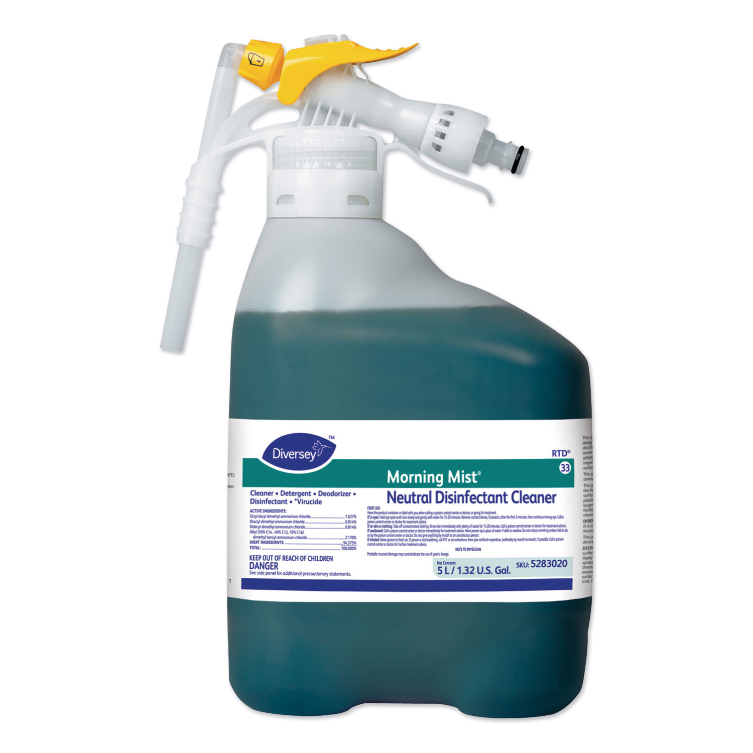 All-Purpose Cleaners & Degreasers; Product Type: All-Purpose Cleaner ; Form: Liquid ; Container Type: Spray Bottle ; Container Size: 1.32 gal ; Scent: Fresh ; Application: For Health Care; Hotel; School & Restaurant Environments