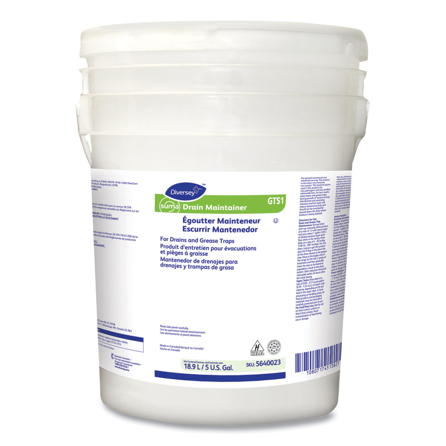 Drain Cleaners & Openers; Product Type: Drain Maintainer ; Form: Liquid ; Container Type: Pail ; Container Size: 5 gal ; Scent: Unscented ; For Use With: Drain; Grease Trap; Pipe; Septic System