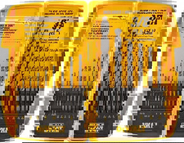 Drill Bit Set: Jobber Length Drill Bits, 14 Pc, 135 &deg;, High Speed Steel