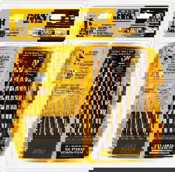 Drill Bit Set: Maintenance Length Drill Bits, 16 Pc, 135 °, High Speed Steel