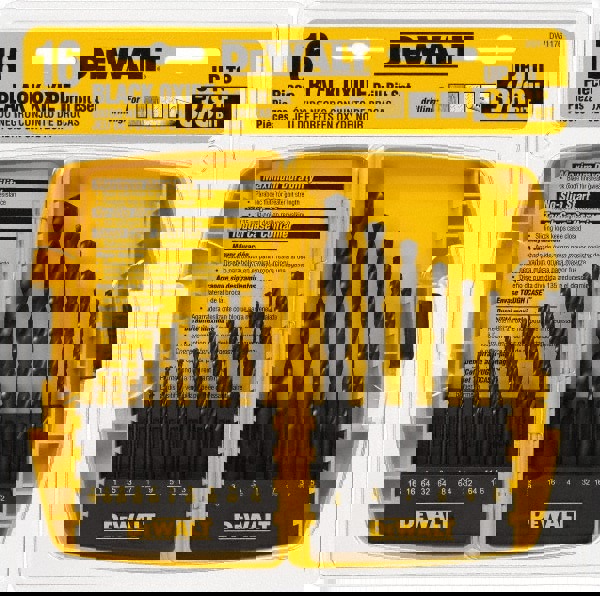 Drill Bit Set: Jobber Length Drill Bits, 16 Pc, 135 &deg;, High Speed Steel