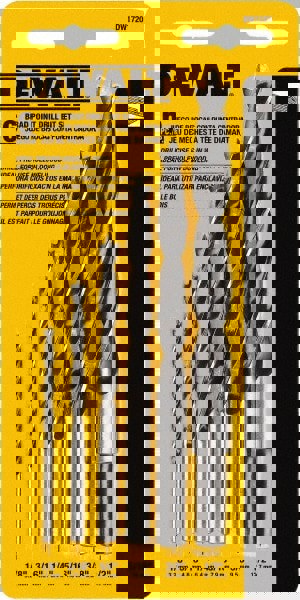 Drill Bit Set: Brad-Point, 6 Pc, 0.125