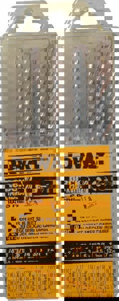 Drill Bit Set: Hammer Drill Bits, 5 Pc, 135 °, Carbide Tipped