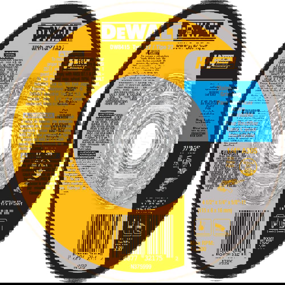 Depressed Grinding Wheel: Type 27, 4-1/2