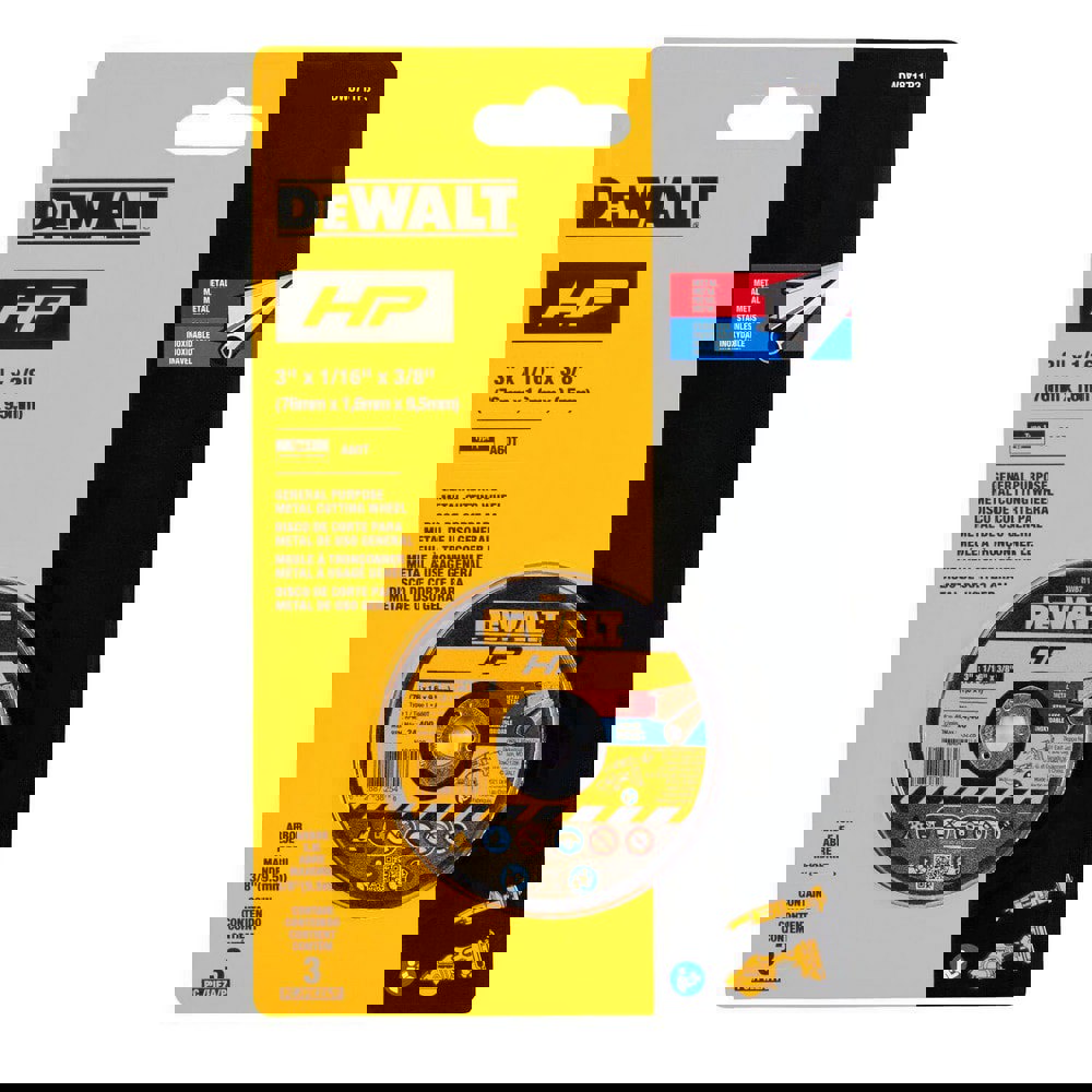 Cutoff Wheels; Wheel Diameter (Inch): 3 ; Wheel Thickness (Inch): 1/16 ; Hole Size (Inch): 5/8 ; Abrasive Material: Aluminum Oxide ; Reinforced: Reinforced ; Grit: 60