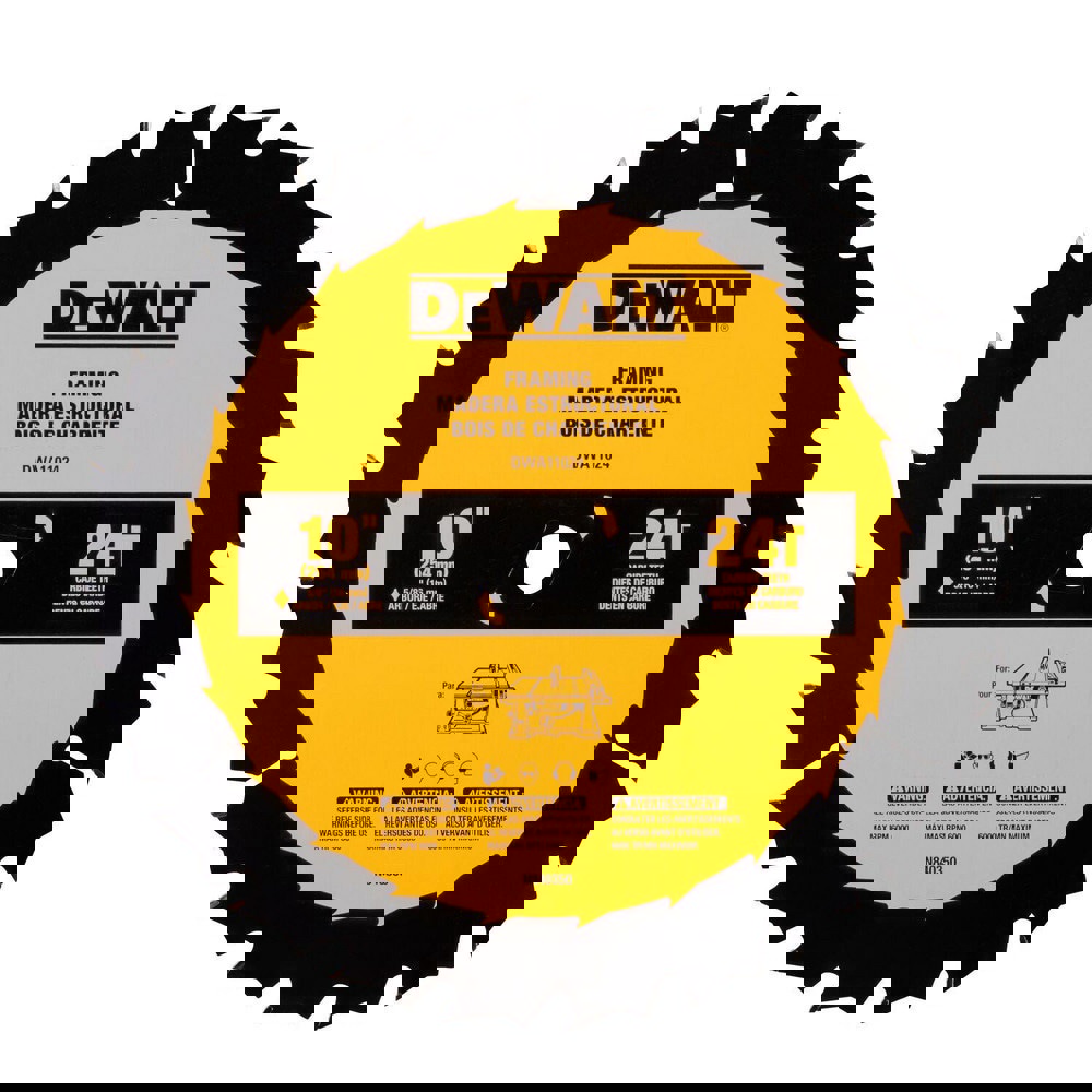 Wet & Dry-Cut Saw Blades; Blade Diameter (Inch): 10 ; Blade Material: Carbide ; Blade Thickness (Decimal Inch): 0.5000 ; Arbor Hole Diameter (Inch): 5/8 ; Number of Teeth: 24 ; Arbor Style: Round with Diamond Knockout