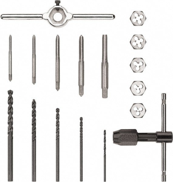 Tap & Die Set: M3 x 0.5 Taps, M3 x 0.5 Dies, Metric Coarse