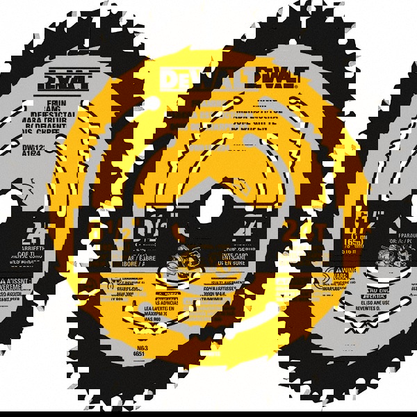 Wet & Dry Cut Saw Blade: 6-1/2