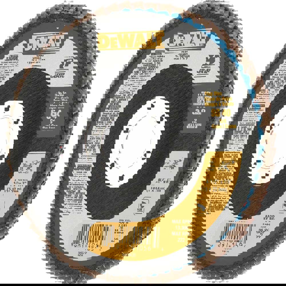 Flap Disc: 7/8-11 Hole, 40 Grit, Ceramic, Type 29