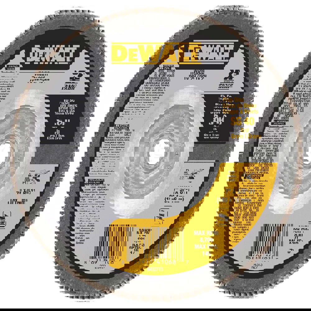 Flap Disc: 5/8-11 Hole, 40 Grit, Ceramic, Type 29