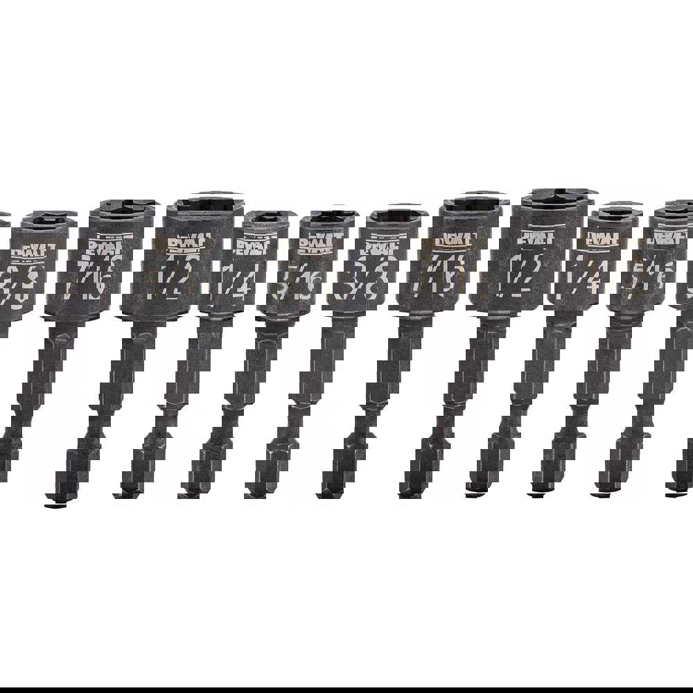 Nutdriver Sets; Drive Size: 1/4 in; 1/2 in; 3/8 in; 7/16 in; 5/16 in; Number of Pieces: 5.000; Handle Type: Ergonomic; Overall Length: 1.38; Material: Steel; Magnetic: Yes; Shaft Type: Solid Shaft; Overall Length (Inch): 1.38; Contents: (1) 1/4