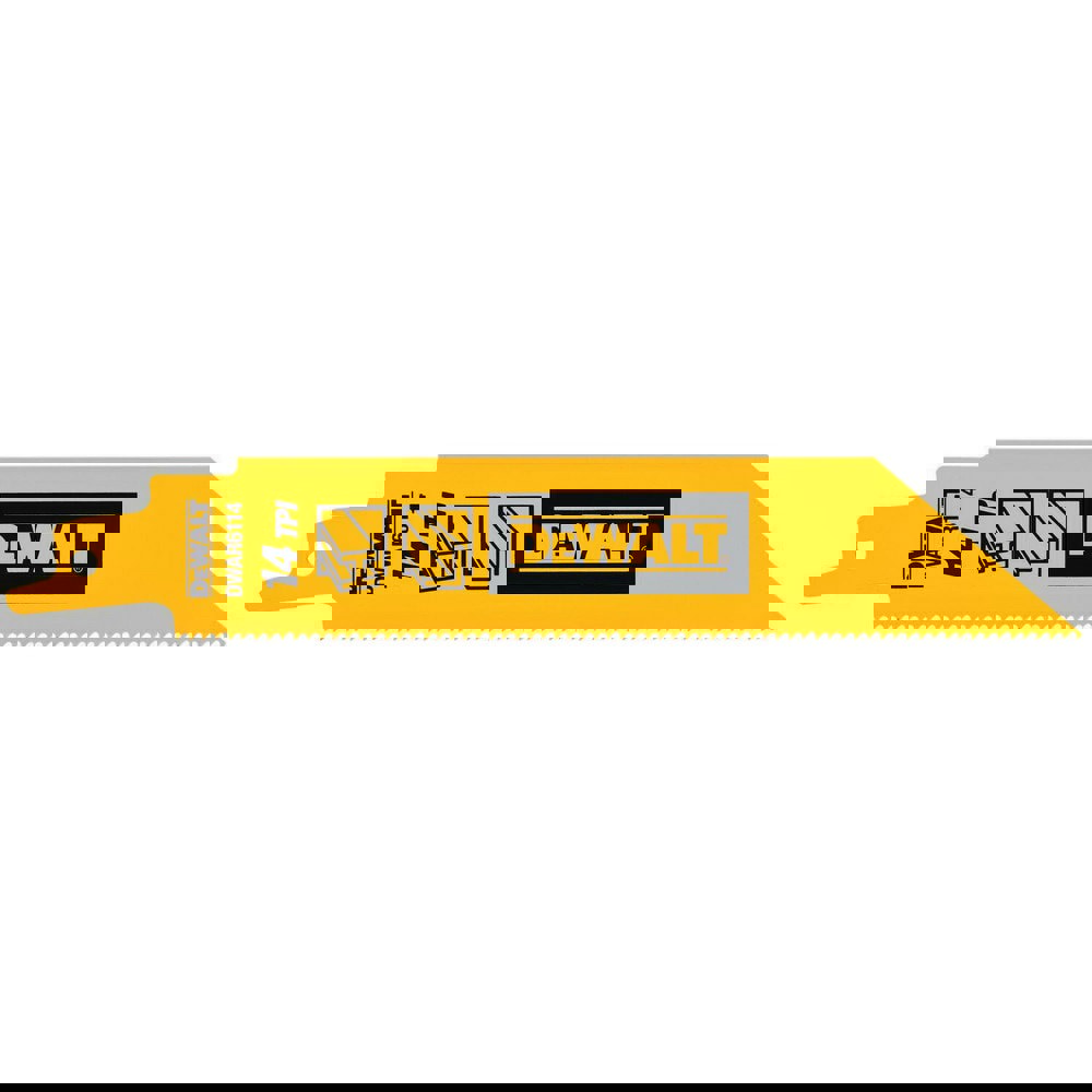 Reciprocating Saw Blades; Blade Material: Bi-Metal ; Blade Length (Inch): 6 ; Blade Width (Inch): 1 ; Teeth Per Inch: 14 ; Blade Thickness (Decimal Inch): 0.0500 ; Profile Shape: Straight
