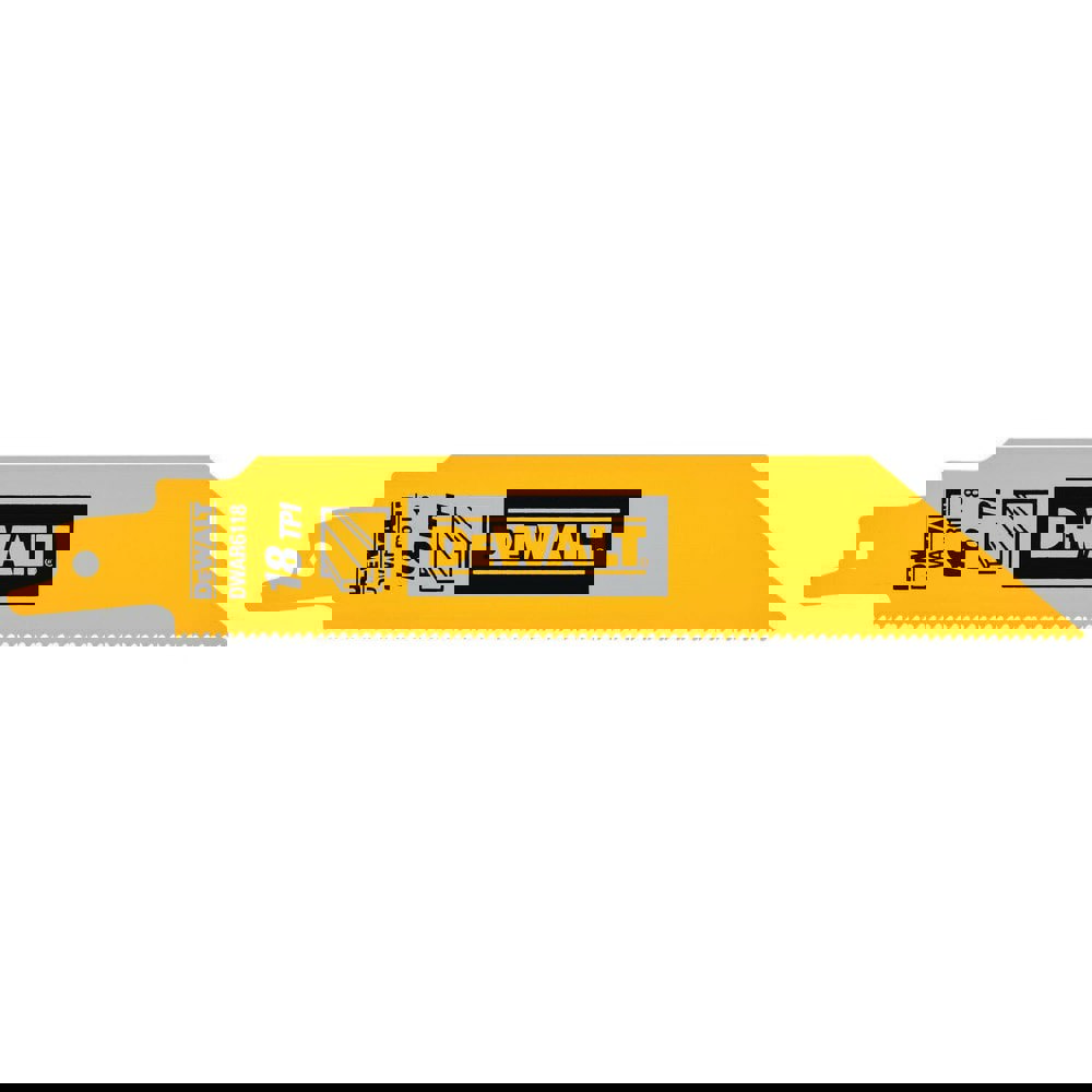 Reciprocating Saw Blades; Blade Material: Bi-Metal ; Blade Length (Inch): 6 ; Blade Width (Inch): 1 ; Teeth Per Inch: 18 ; Blade Thickness (Decimal Inch): 0.0500 ; Profile Shape: Straight