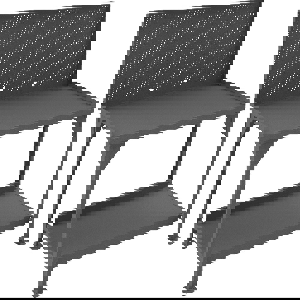 Stationary Workbench with Pegboard: Textured Gray