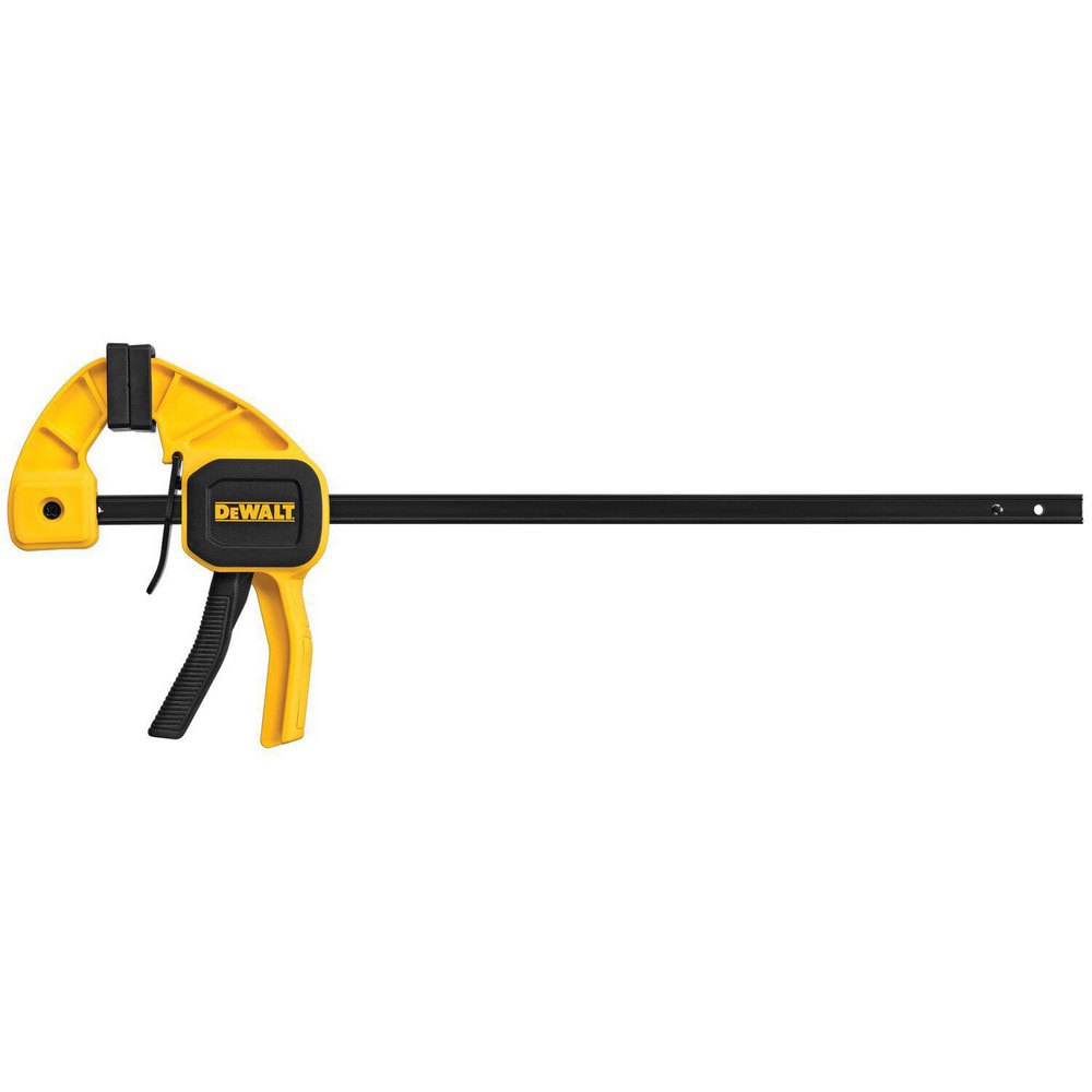 Bar Clamps; Maximum Capacity (Inch): 12 ; Clamping Pressure (Lb.): 100.00 ; Overall Length (Inch): 12 ; Throat Depth (Inch - 0 Decimals): 2-7/16 ; Includes: 1-Trigger Clamp ; UNSPSC Code: 27112103