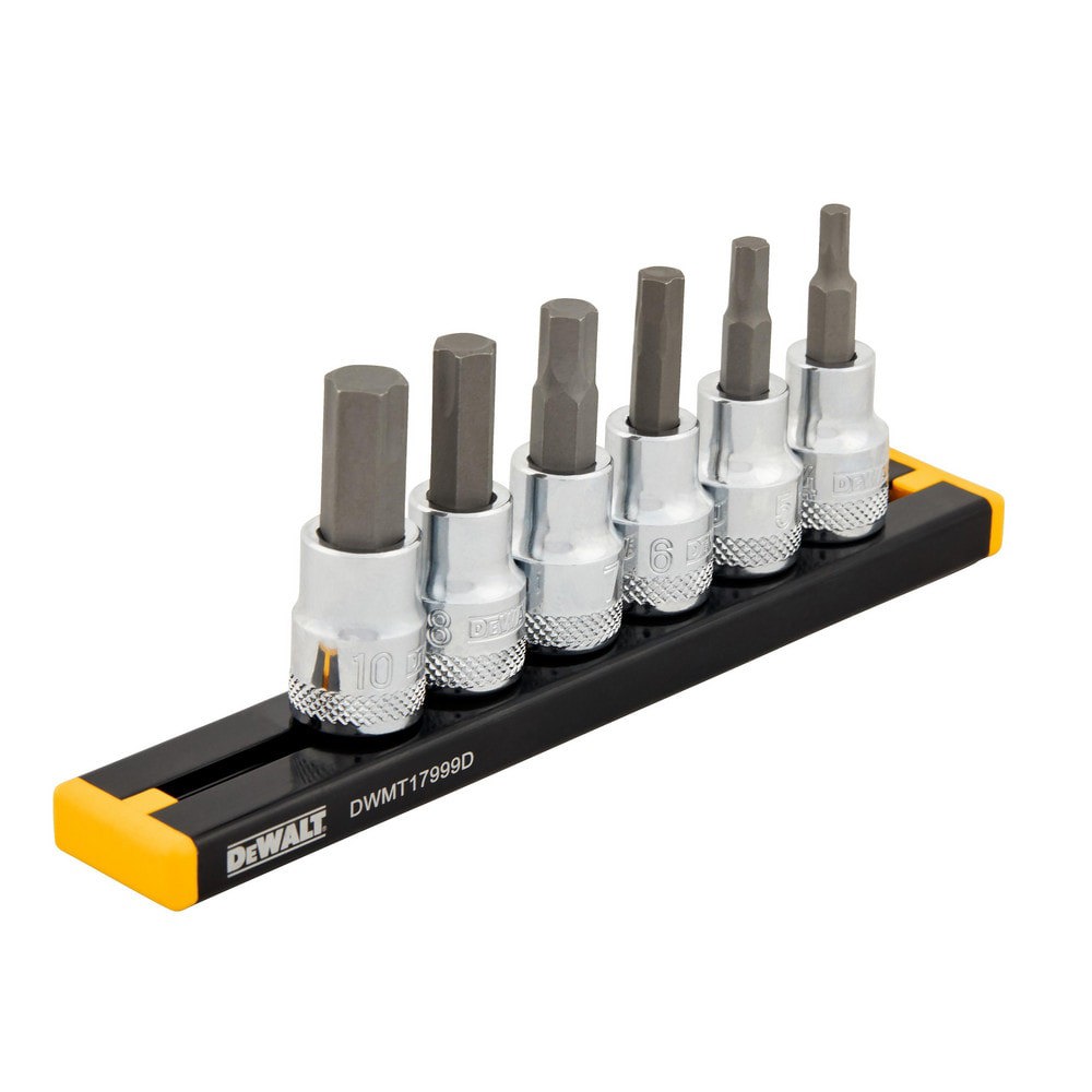 Hex & Torx Bit Socket Sets; Set Type: Hex Bit ; Drive Size: 3/8 in ; Minimum Set Hex Size (Metric): 4.0 ; Finish: Full-Polished Chrome ; Maximum Set Hex Size (Metric): 9 ; Measurement Type: Metric