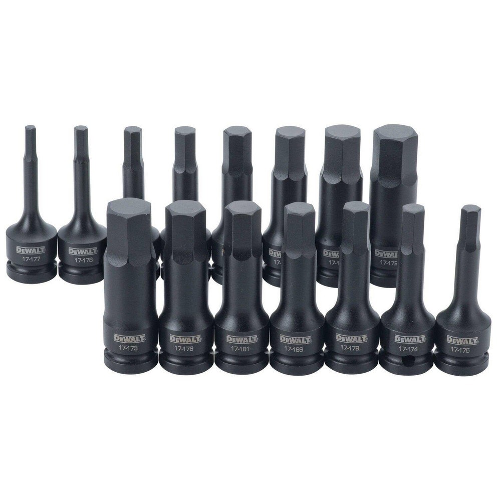 Hex & Torx Bit Socket Sets; Set Type: Hex Bit ; Type: Hex Bit Socket Set ; Drive Size: 1/2 ; Minimum Set Hex Size (Inch): 5/16 ; Finish: Black Oxide ; Measurement Type: Metric/Inch