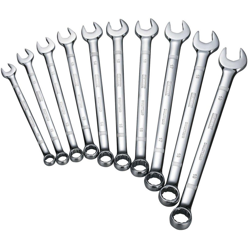 Wrench Sets; Set Type: Combination Wrench Set ; System Of Measurement: Metric ; Size Range: 10 mm - 19 mm ; Container Type: Rack ; Material: Steel ; Finish Coating: Polished Chrome