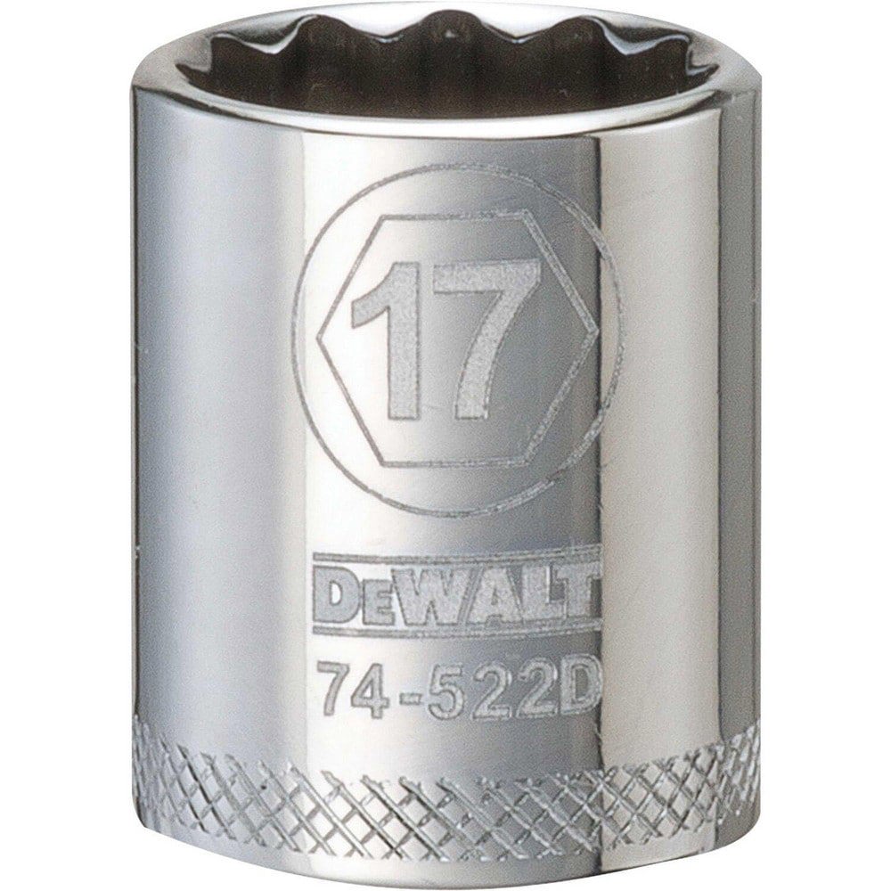 Hand Sockets; Socket Type: Standard ; Socket Size (mm): 17.00 ; Drive Size: 3/8 ; Drive Style: Hex ; Number Of Points: 12 ; Overall Length (Inch): 1